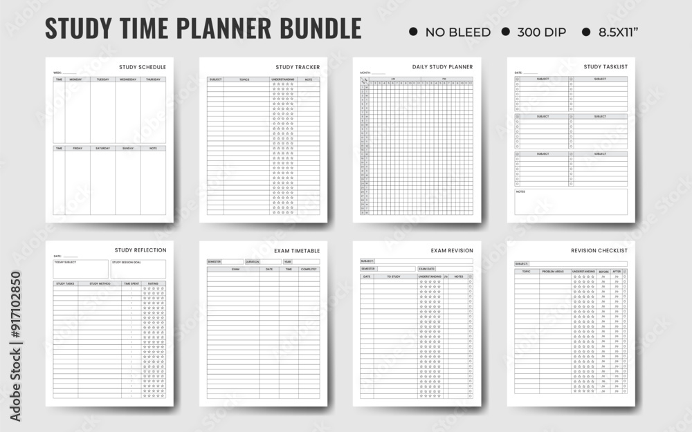 Study Time Planner Bundle. Study Planner, School, Collage, High School ...