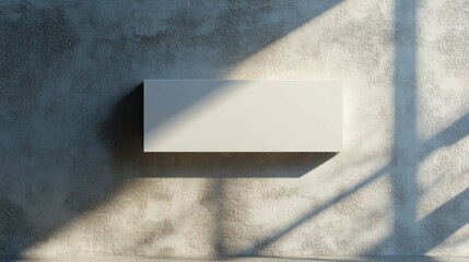 Canvas Print - Blank Shelf on Concrete Wall with Sunlight