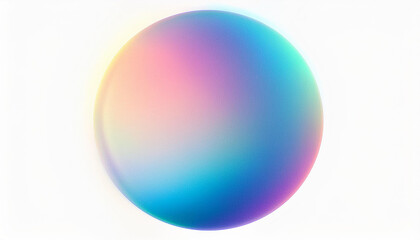 Poster - Vibrant Gradient Sphere on White Background. Abstract Pastel Hues of Pink, Blue, and Purple. Soft, Ethereal Glow Minimalistic Design for Modern Art and Tech Themed Projects