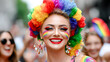 © Korea Saii - Vibrant Celebration at LGBTQ+ Pride Parade A Joyful Transgender and Drag Queen Individual Embracing Diversity and Inclusion at CSD