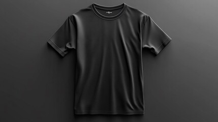 Simple Black T-Shirt Mockup with Front and Rear Perspectives, Isolated on Transparent Background - Generative AI