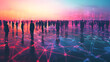 © Vicky - network silhouette diverse group of people connection connected digital technological communication interaction world business global internet web AI relation bonding online