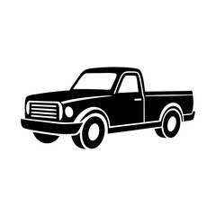 Wall Mural - Pickup truck logo design silhouette vector illustration