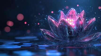 Wall Mural - Digital Lotus Flower