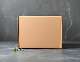 blank eco-friendly box mockup background on a slate surface create with ai