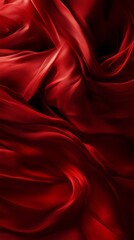 Sticker - Red silk fabric background with flowing texture