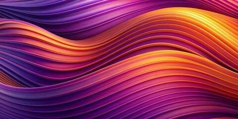 Abstract Purple and Orange Curved Lines, 3D Render, Gradient, Color , Shapes , Background , Design