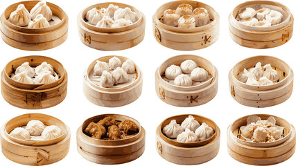 Wall Mural - Isolated Dumpling Dimsum Collection