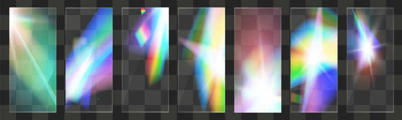Wall Mural - crystal light glasses rainbow reflection set effect.template optical,lights,glare.