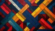 © Nottenaj - An intricate design of interwoven geometric shapes, including diamonds and parallelograms, in a palette of bold, contrasting colors