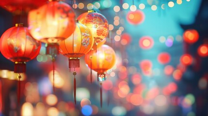 Sticker - Chinese Lanterns in Celebration