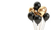 © twinklewin labs - Gold and black party balloons, PNG, no background, transparent background