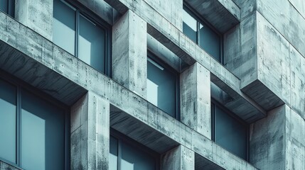 Canvas Print - Building's Brutal Architecture: Lines, Patterns, and Textures