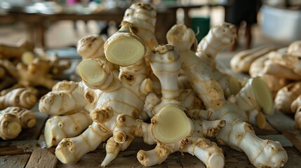 Fresh galangal rhizome Alpinia galanga