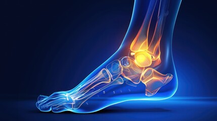 Wall Mural - medical illustration of the ankle joint.