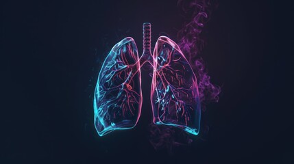 Wall Mural - medical illustration of the lungs.