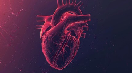 Wall Mural - Medical illustration of the human heart.