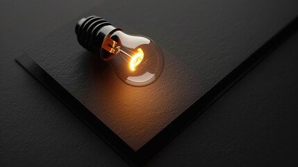 A light bulb on a business card, representing a new brand idea.