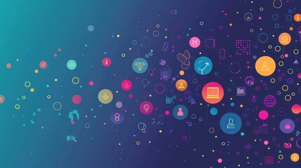 Wall Mural - abstract background with hr-related icons and symbols.