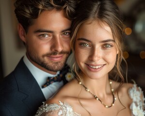 Photo of a couple in wedding