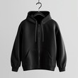 © NewMaii - Black zippered hoodie with a pocket on the front.