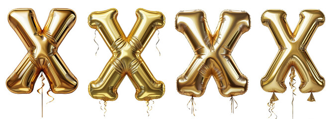 Wall Mural - Shiny gold balloons shaped in letters create a festive atmosphere, perfect for celebrating special occasions and events.