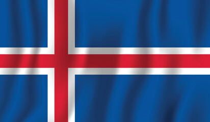 Wall Mural - Realistic Iceland flag perfect color, scale, and proportion.