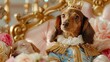 © Everlyn Stock HD - Dachshund Dressed as Prince Charming in Elegant Royal Setting