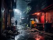 © AI ARLI - Solitary Figure in a Foggy Back Alley