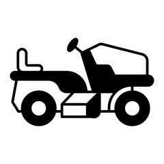 Poster - golf car icon. black fill icon