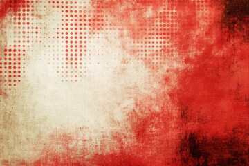 Abstract Red and White Grunge Background with Halftone Pattern