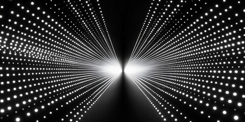 Wall Mural - black and white background with light dots and dynamic lines, perfect for technology-themed digital 