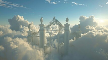 Poster - Gate to Heaven in the Clouds