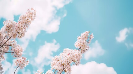 Canvas Print - Cherry Blossoms Against a Blue Sky