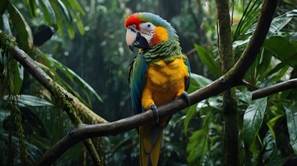 Wall Mural - blue and yellow macaw