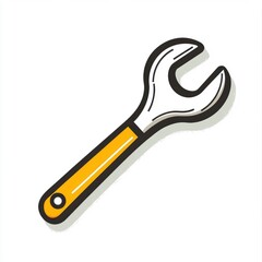 Poster - Wrench Icon with Yellow Handle and Shadow