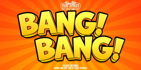 Wall Mural - bang editable text effect, customizable cartoon and comic 3d font style