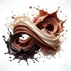 Poster - chocolate splash isolated on white