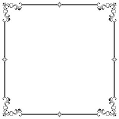 Wall Mural - Thai pattern frame, vintage black corners on clear background.