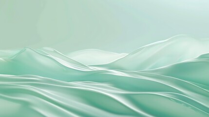 Wall Mural - mint green with faint white waves, empty gentle background 32k, full ultra hd, high resolution