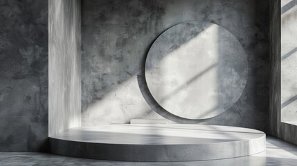 Wall Mural - Abstract loft interior design with concrete texture for product display.