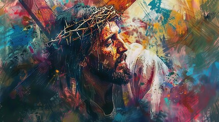 Poster - Jesus Christ on the Cross, A Painting