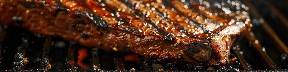 Canvas Print - Close up of grilled steak roast