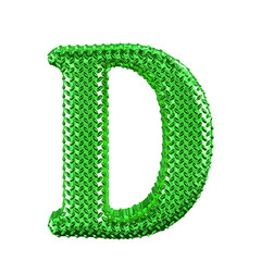 Wall Mural - Green ribbed symbol. letter d