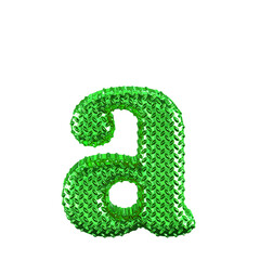 Wall Mural - Green ribbed symbol. letter a