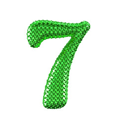 Wall Mural - Green ribbed symbol. number 7