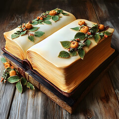 Wall Mural - book cake with flowers