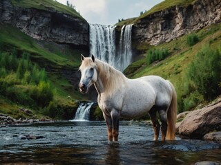 Wall Mural - horse in the mountains