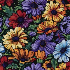 Poster - Colorful Floral Pattern.