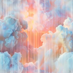 Poster - Abstract Cloud Background with Vertical Lines.